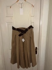 Brand New Zara Two-Tone Belted Midi Dress / Skirt Combo size L
