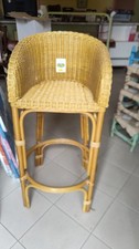 Sgabello Bar in Rattan e Midollino con Schienale Styl Bambù H 102 cm