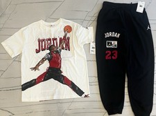Set Of Jordan Shirt And Sweat Pants In Kids Large New With Tags 