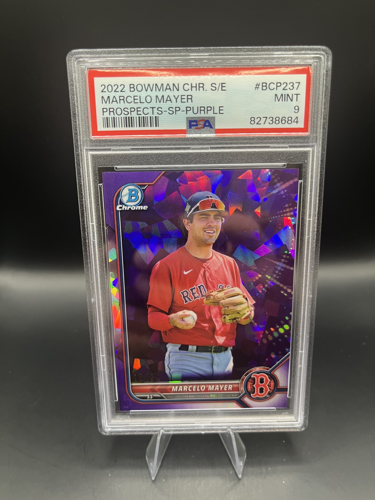 2022 Bowman Chrome Sapphire Edition-Prospect Marcelo Mayer Purple /25 (RC) PSA 9