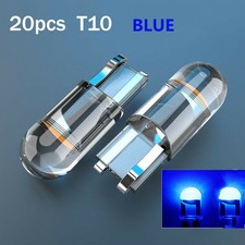 20pcs Led Light Bulb T10 194 168 W5w Car Trunk Interior Map License Plate Blue