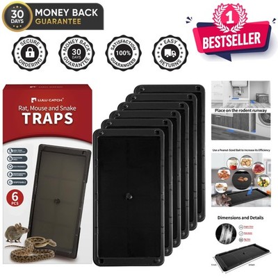 Easy Set 6 Pack Non-Toxic Sticky Traps for Mice & Snakes - Child & Pet Safe