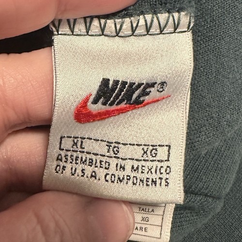 Nike Y2K Pullover Hoodie Size XL Dark Green Drawstring Hood Kangaroo Pocket - Picture 8 of 10