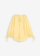 Neu Tunikabluse mit Schleifen Details Gr. 52 Hellgelb Damen-Bluse Shirt Tunika