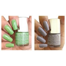 DeBelle Gel Nail Polish Combo of 2 Mystique Green, Sombre Grey - 8ml Each