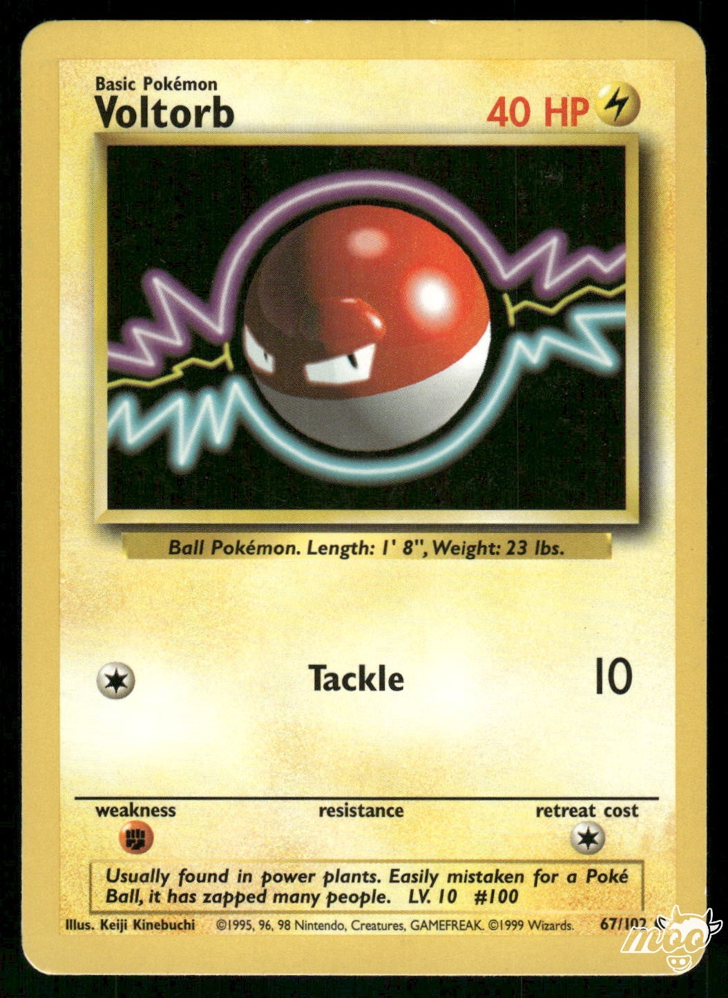 1999 Heavily Played Pokemon Voltorb 67/102 Base Set
