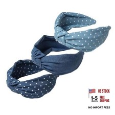 Women's Denim Knotted Headband - 3PK - Color B