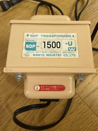Nissyo NDF-1500U Step-Down Transformer 120V to 100V 1500W