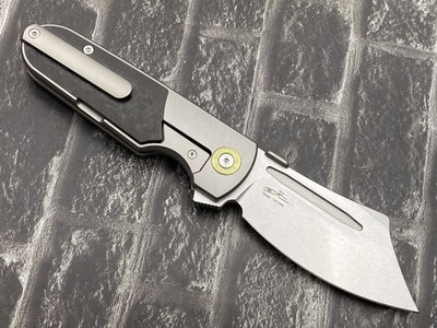 洋書 TWO S TwoSun TS584-14C-SW Folding Knife 14C28N Blade Titanium/CF Handle