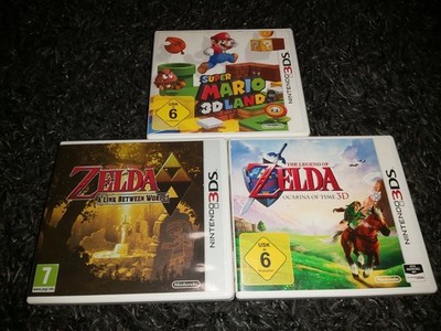 Nintendo 3ds , Zelda Ocarina of Time, A Link Between Worlds, Super Mario 3D Land