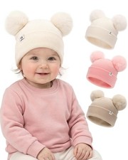Baby Beanie Infant Newborn Toddler Winter Hat Double Pom Warm Knit Cap Cute