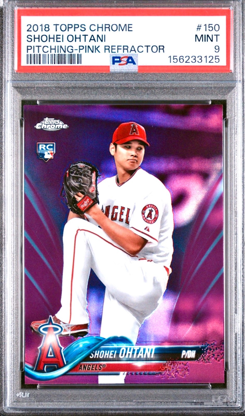 2018 Topps Chrome Shohei Ohtani RC Pink Refractor Rookie #150 Angels