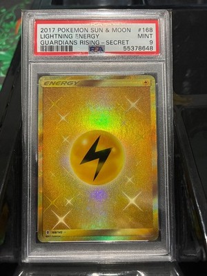PSA 9 MINT - LIGHTNING ENERGY Card 168/145 Pokemon TCG Guardians