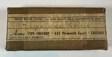 Antique Letterpress NOS Acme Type Foundry Metal Type Lightline Gothic lc 10pt