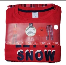 NWT Member's Mark Sleep Women's 2-Piece Pajama Set 'Let it Snow' Holiday Large