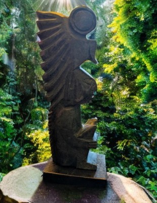 Vintage Aztec Hand Carved Green Stone  Sculpture Mexico