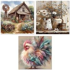 Ekuxom 3 Pack Diamond Art Kits for Adults - 14x14in 35x35cm , Farmhouse