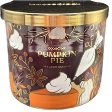 Goose Creek Pumpkin Pie 3 Wick Jar Candle 14.5 oz Fall Autumn Bakery Brown
