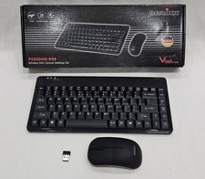 PERRIDUO-609 Wireless Mini Keyboard and Mouse Set, Black, US Black