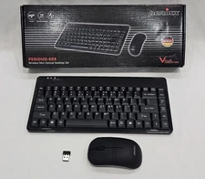 PERRIDUO-609 Wireless Mini Keyboard and Mouse Set, Black, US Black