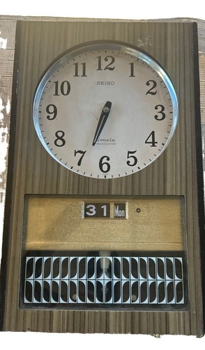 VTG 70s Seiko Clock Sonora Wood Wall Clock NOT WORKING/FOR PARTS OR REPAIR