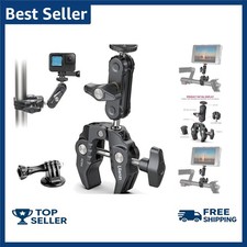 Super Clamp Camera Clamp Mount Monitor 360  Ballhead Magic Arm Double Ball He...