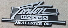 Vintage FENTON HONDA Plastic Dealer Badge Emblem Trunk Logo McAlester, OK