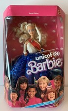 Vintage Unicef Barbie 12" Fashion Doll 1989 Mattel NRFB Slight DMG Box Blonde