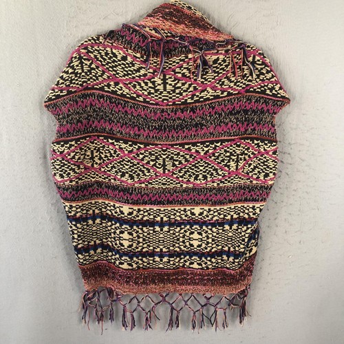 Sleeping On Snow Sweater Womens Small Boho Knit Fringe Vest Open Front Anthropol - Picture 2 of 16