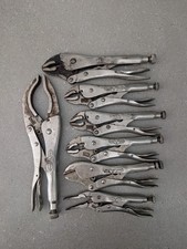 VISE GRIP Petersen Dewitt USA Curved Jaw Needle Nose Set Lot Locking Pliers