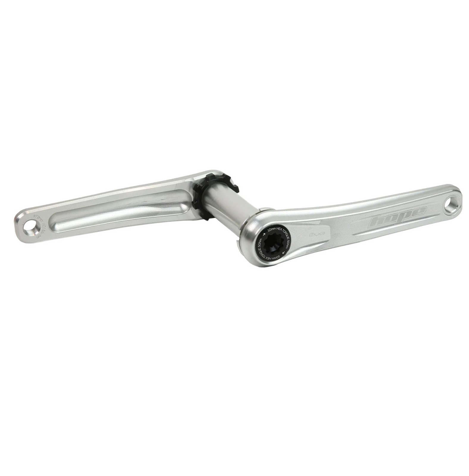 Hope Evo Crankset No Spider - 7075 Aluminum, 15% Lighter, Self-Extracting Axle