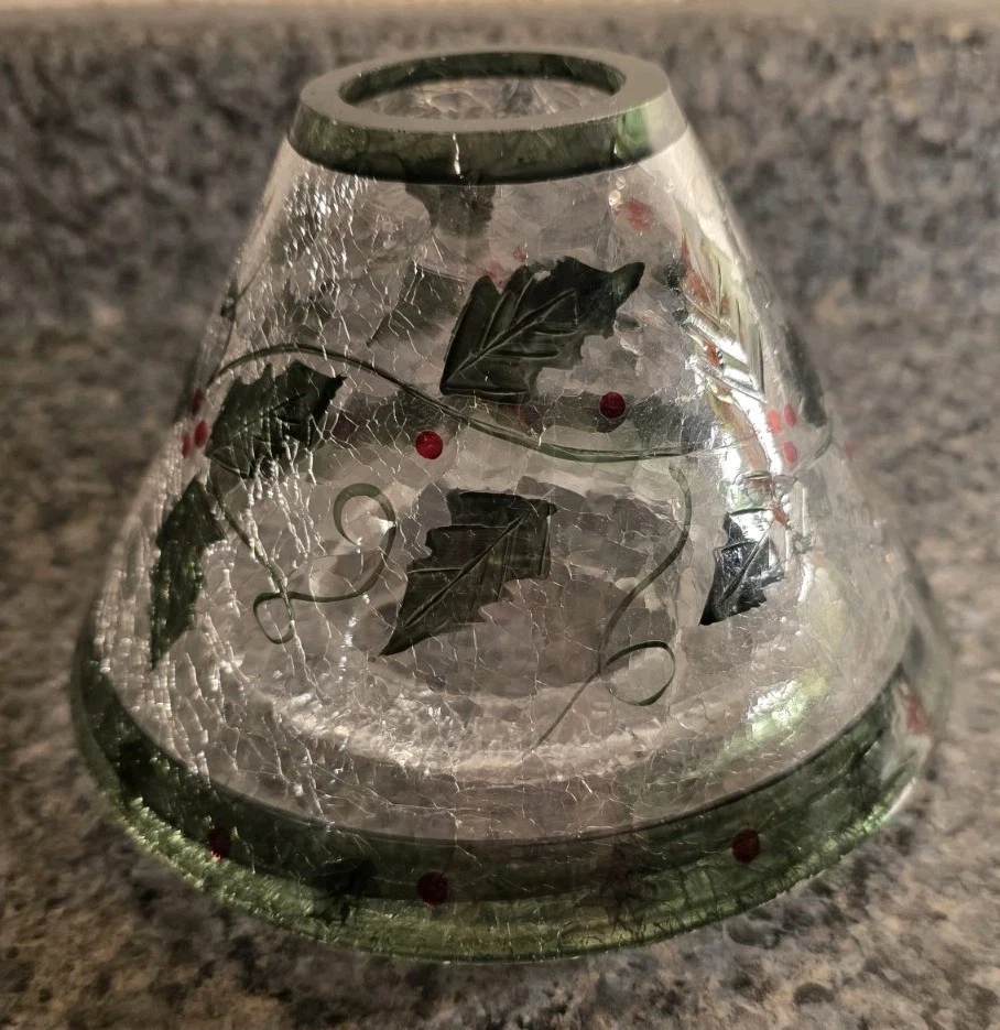 Yankee Candle Crackle Glass Holly Berry Christmas Jar Topper - Image 3 of 4