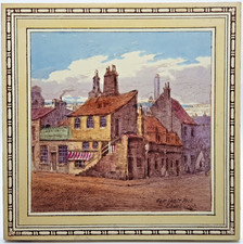 Minton British & European Views Series 8" Tile Print Tint Cow Gate Foot