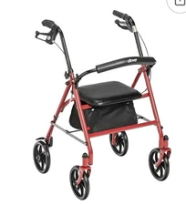 Drive Medical 10257RD-1 4 Wheel Rollator Walker With Seat NEW/W BOX