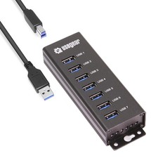 7-Port USB Hub 3.2 Gen 1 – Mountable SuperSpeed Data Hub with USB Ports for L...