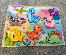 Wooden Dinosaur Puzzle Educational Toy for Kids