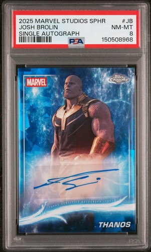 2025 TOPPS MARVEL STUDIOS CHROME AUTO #JB JOSH BROLIN/THANOS PSA 8