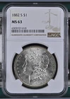 1882-S Morgan Silver Dollar, MS 63 NGC, Beautiful & Issue Free