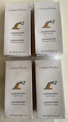 Crabtree & Evelyn GARDENERS Hand Therapy (4) 3.5 oz x4 LOTION CREAM Boxed SEALED