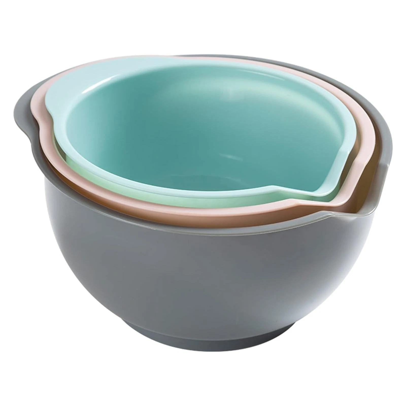 Nesting Plastic Mixing Bowls, Set Of 3, 1.5 quart, 2 quart, 2.5quart, Nesting...