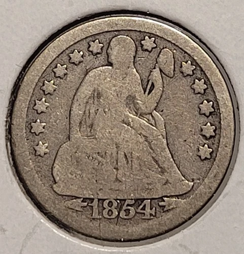 1854 Seated Liberty Dime in VG Very Good Condition