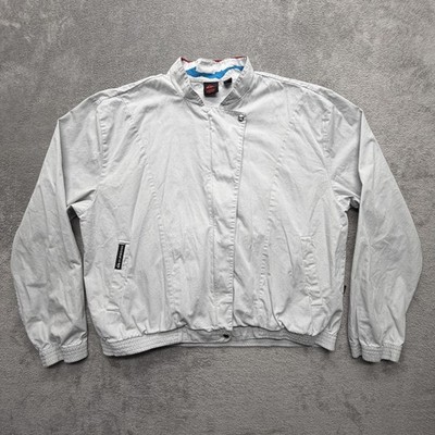Quiksilver Jacket Mens 2XL Gray Bomber Collared Lined Stranger Things Logo