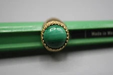 PIM 925 Silver  GP Ring Size 8 Malachite