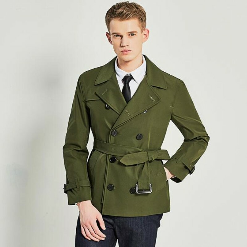 Men Spring Jacket Outwear Double Breasted British Youth Casual