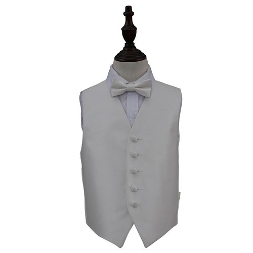 Boys Waistcoat & Bow Tie Set Woven Plain Solid Check Formal Wedding Vest by DQT - Picture 18 of 32