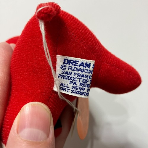 Peluche vintage Dakin Dream Pets elefante rosso peluche con etichetta anni 70 1979 - Foto 6 di 9