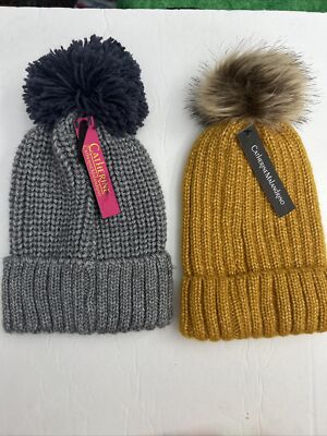NWT Women\'s Catherine Malandrino RIBBED KNIT Hat With 2 Faux Fur Poms. Catherine Malandrino | Accessories | Nwt Womens Catherine  main image 4