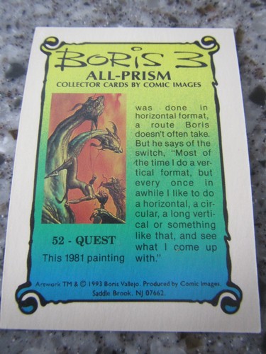 Set 38-72 BORIS 3 CARTAS 1993 Imágenes de Cómic Vallejo 3 Tarjetas Coleccionables Todo Prisma Base - Imagen 2 de 2