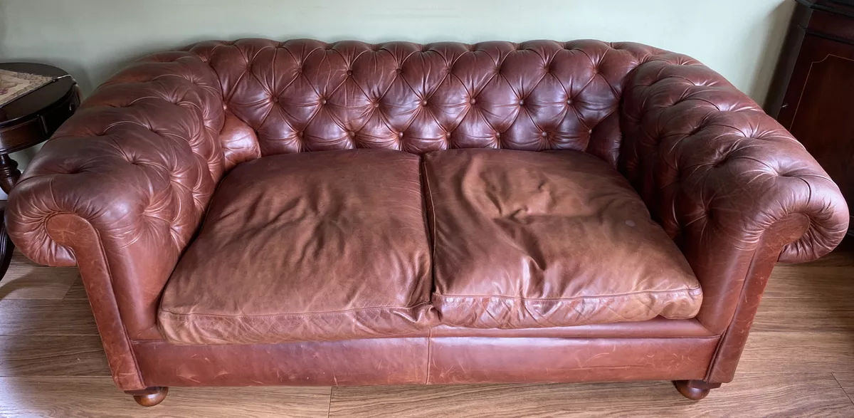 Laura Ashley Leather Sofa eBay