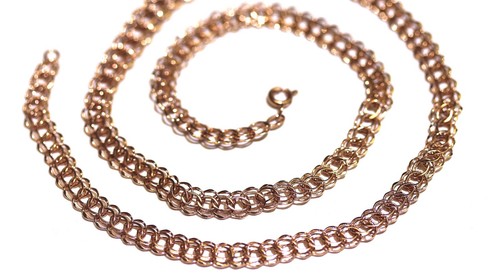 Collar de eslabones antiguos huecos oro amarillo 14K 14,7 g 20,5" Estate 6,50 mm vintage - Imagen 7 de 20